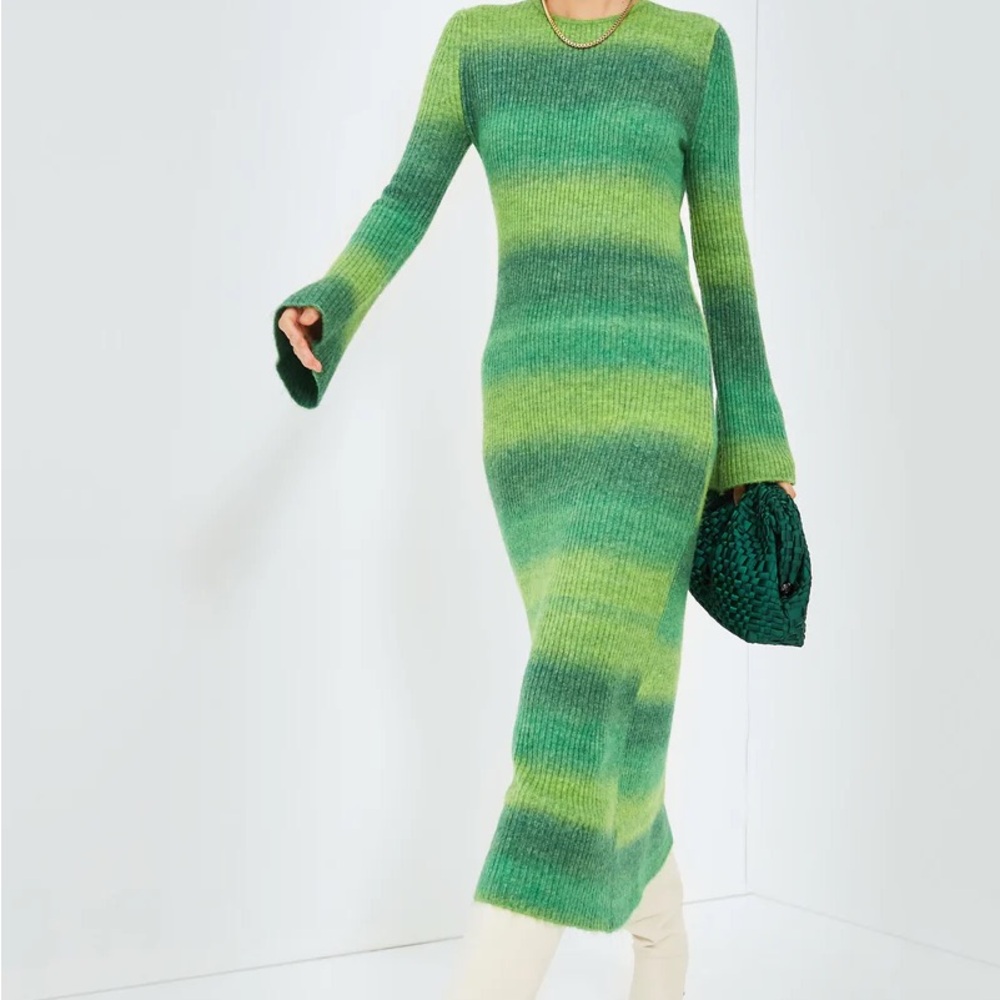 Simon Miller Gummy Green Multi Axon Ombre Sweater Dress - Picture 3 of 8